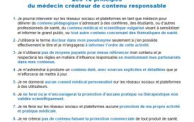 La charte du médecin créateur de contenu